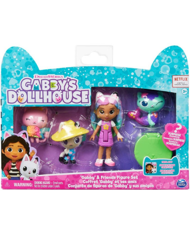 Coffret Gabby et Ses Amis - 4 Figurines Gabby Chat Et 1 Accessoire