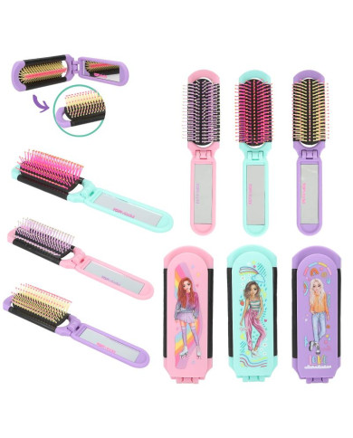 TOPModel Brosse à cheveux pliante avec miroir